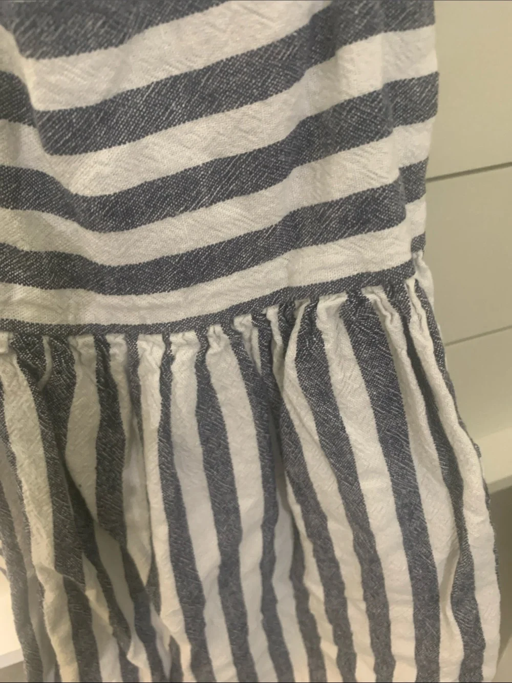 Carter's White & Navy Striped Sleeveless Cotton Dress